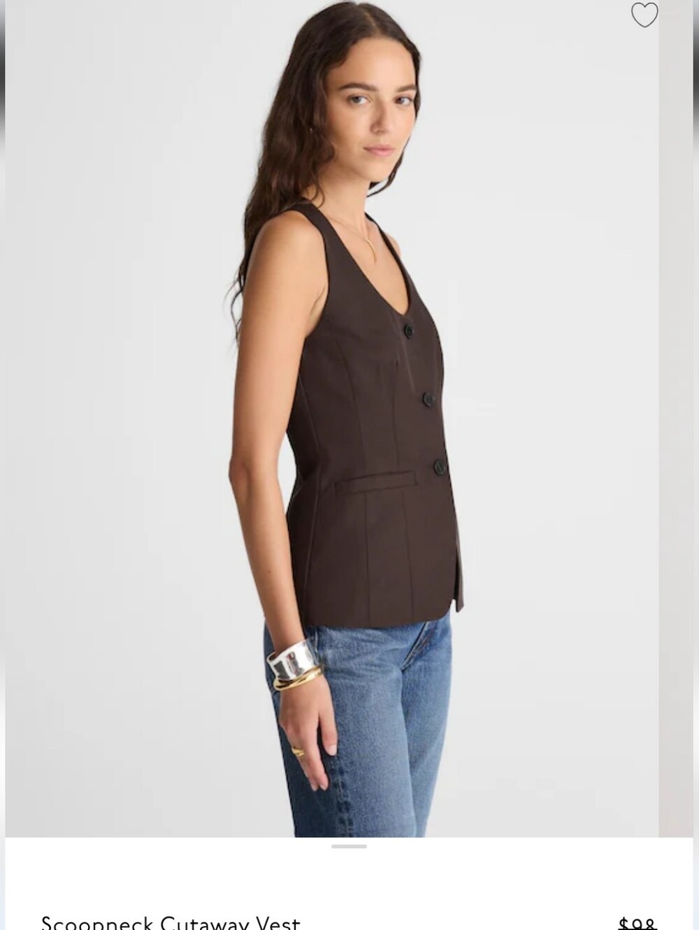 Madewell Black Sleeveless Tailored Button-Front Vest - Picture 4 of 13